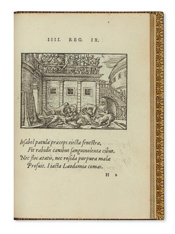 (BIBLE ILLUSTRATIONS.) Paradin. Historiarum memoriabilium ex Genesi descriptio. 1558 + Borluyt. Historiarum memorabilium ex Exodo. 1558